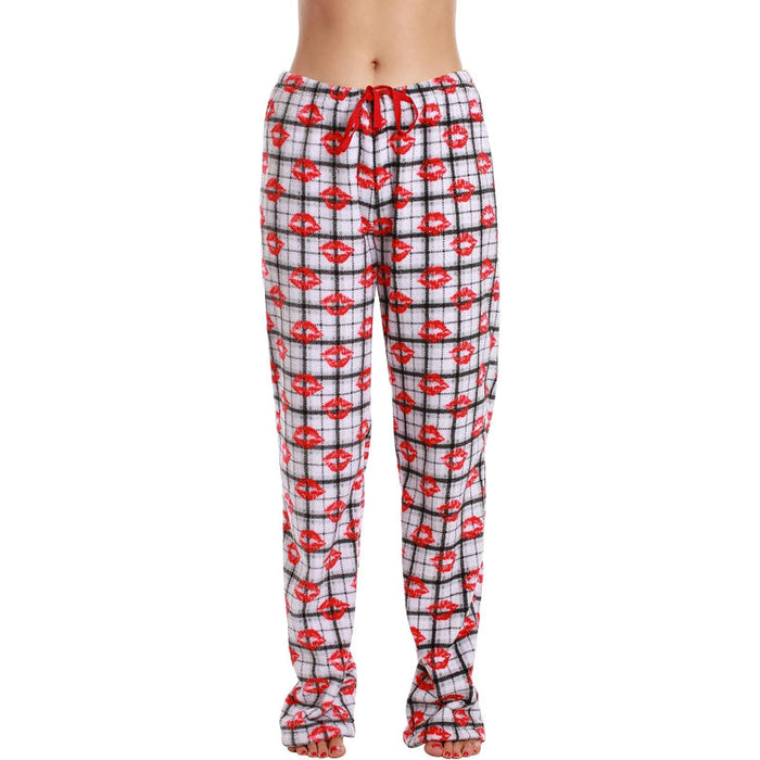 Versatile Patterned Drawstring Pajama Pants