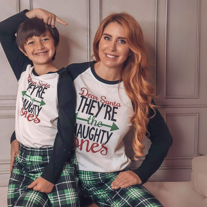 Family Matching Holiday Letter Print Pajama Set