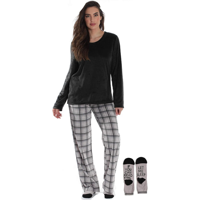 Plaid Pajama Set With Coordinating Socks