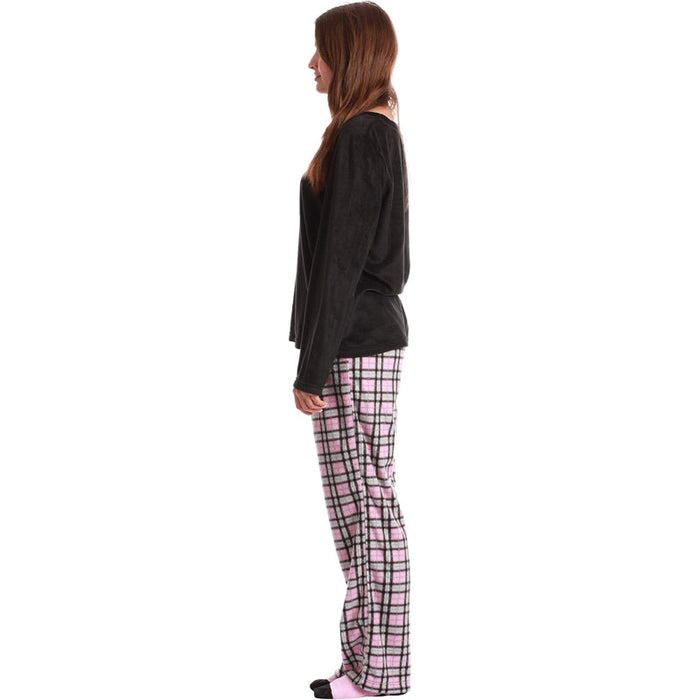 Plaid Pajama Set With Coordinating Socks