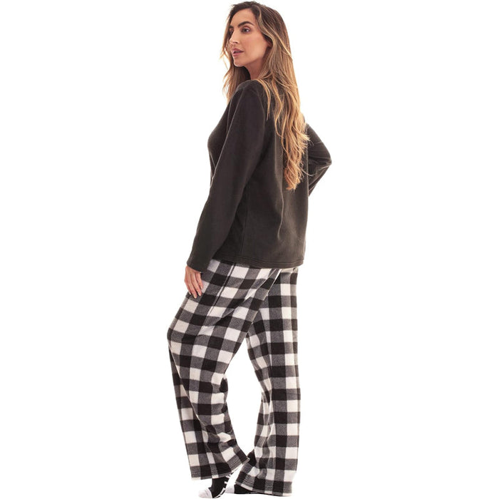 Plaid Pajama Set With Coordinating Socks