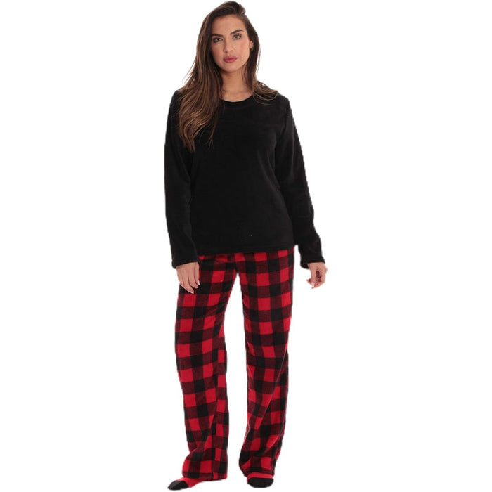 Plaid Pajama Set With Coordinating Socks