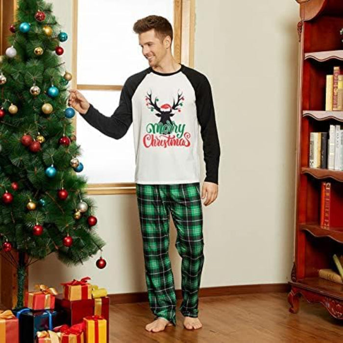 Family Matching Holiday Letter Print Pajama Set