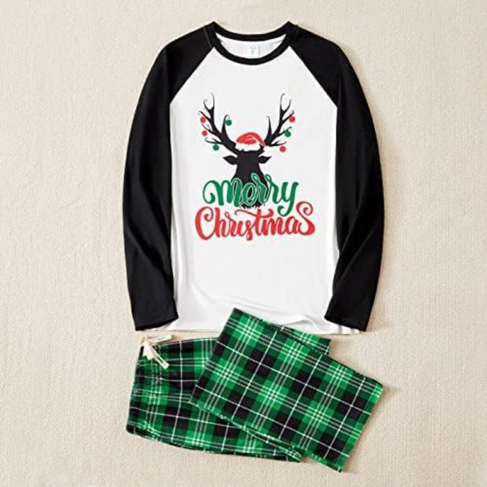 Family Matching Holiday Letter Print Pajama Set