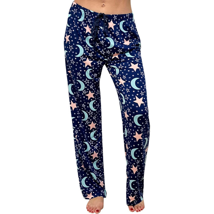 Moon And Stars Print Pajama Pants