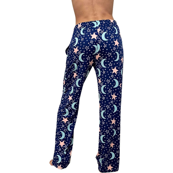 Moon And Stars Print Pajama Pants