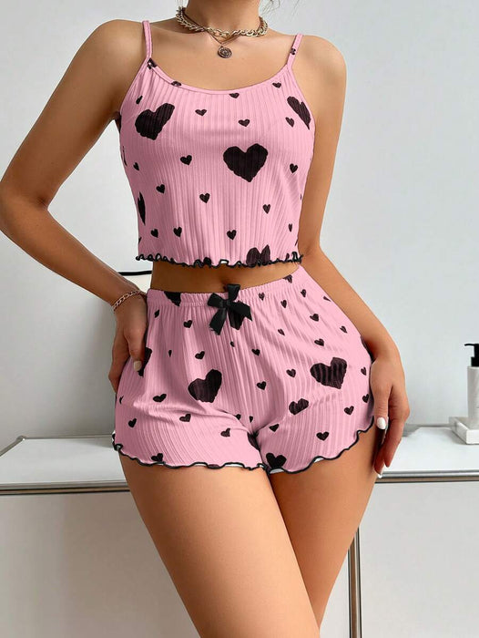 Patterned Cami Top And Shorts Sleepwear Set