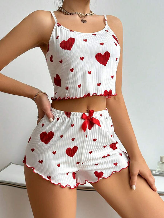 Patterned Cami Top And Shorts Sleepwear Set