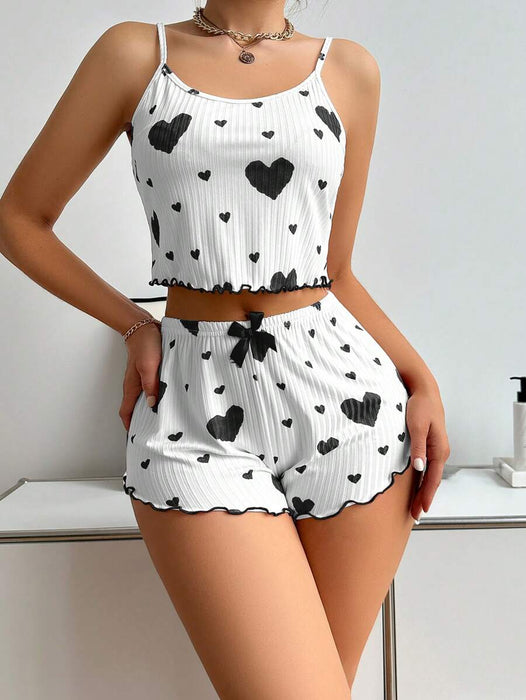 Patterned Cami Top And Shorts Sleepwear Set