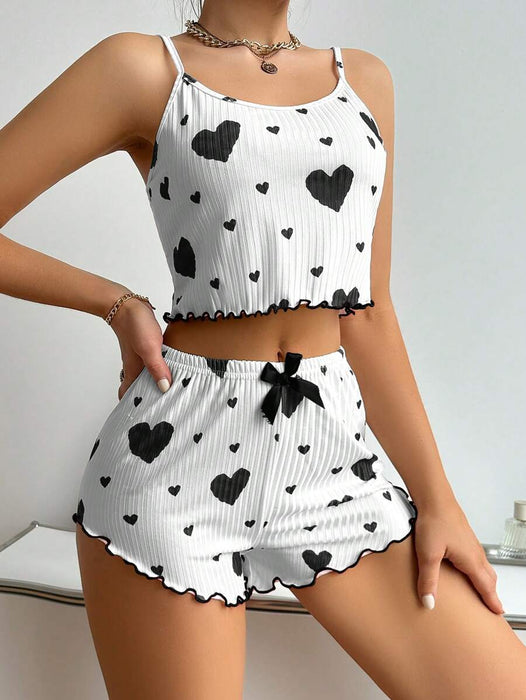 Patterned Cami Top And Shorts Sleepwear Set