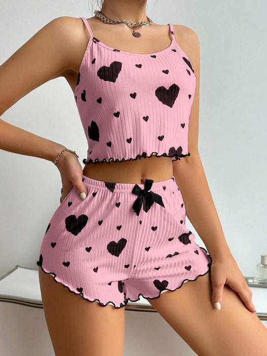 Patterned Cami Top And Shorts Sleepwear Set