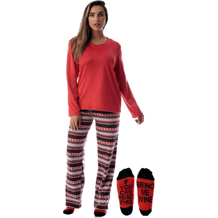 Printed Pajama Set With Coordinated Socks