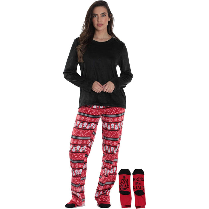 Printed Pajama Set With Coordinated Socks