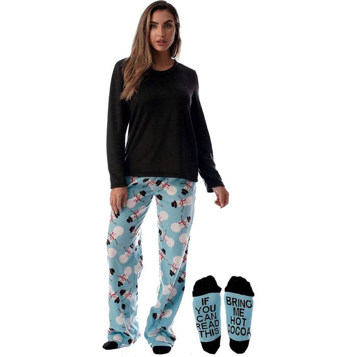 Printed Pajama Set With Coordinated Socks