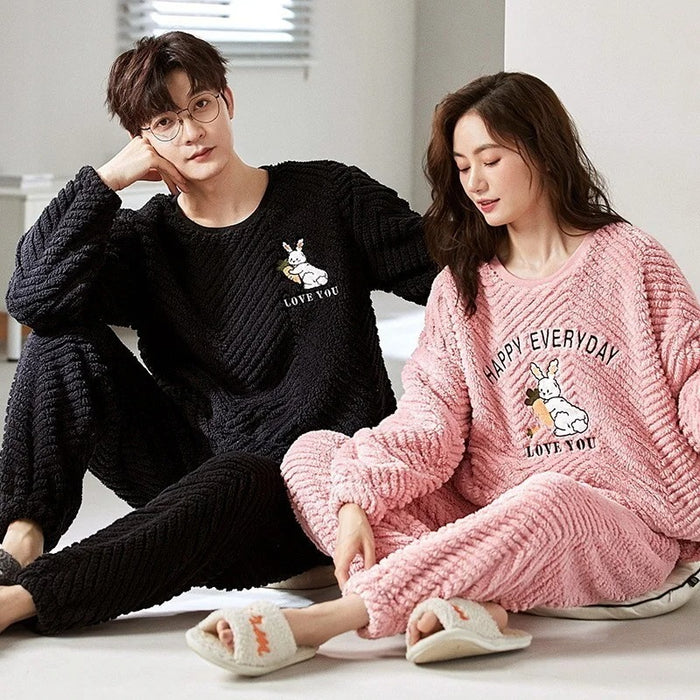 Couple Pajama Matching Fleece Set