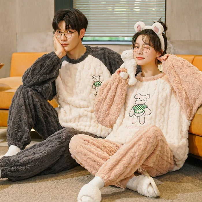 Matching Fleece Comfy Couple Pajama Set