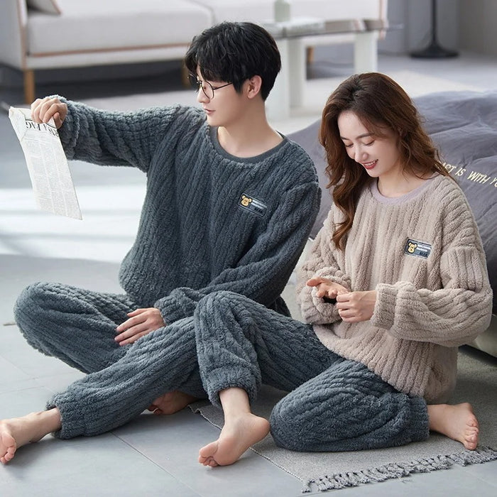 Matching Fleece Comfy Couple Pajama Set