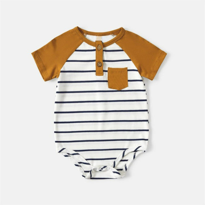 Striped Family Matching And Dresses Set with Pocket