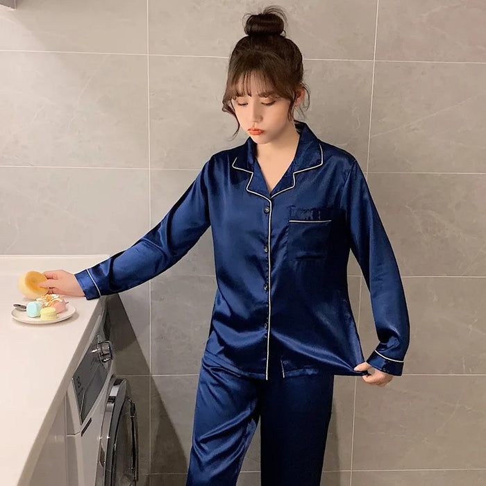 Long Sleeve Button Down Sleepwear Pajama Set