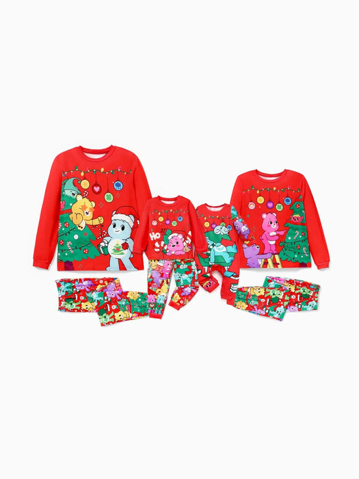 Festive Cartoon Graphic Family Matching Pajama Set