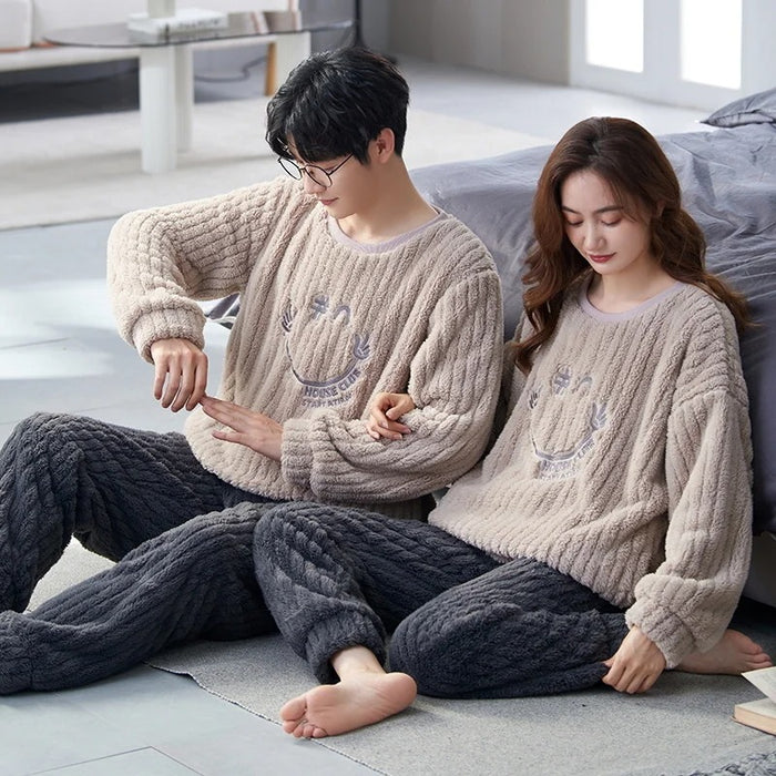 Matching Fleece Comfy Couple Pajama Set