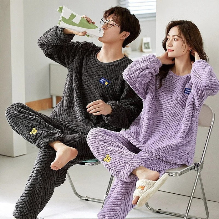 Matching Fleece Comfy Couple Pajama Set