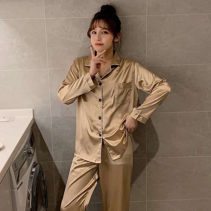 Long Sleeve Button Down Sleepwear Pajama Set