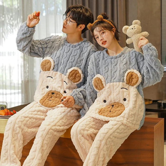 Couple Pajama Matching Fleece Set