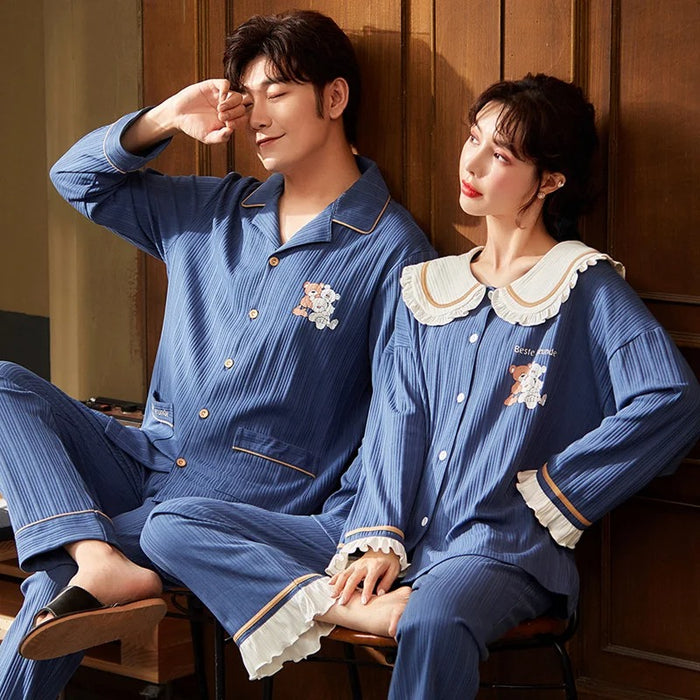 Autumn Patterned Couple Pajama Set