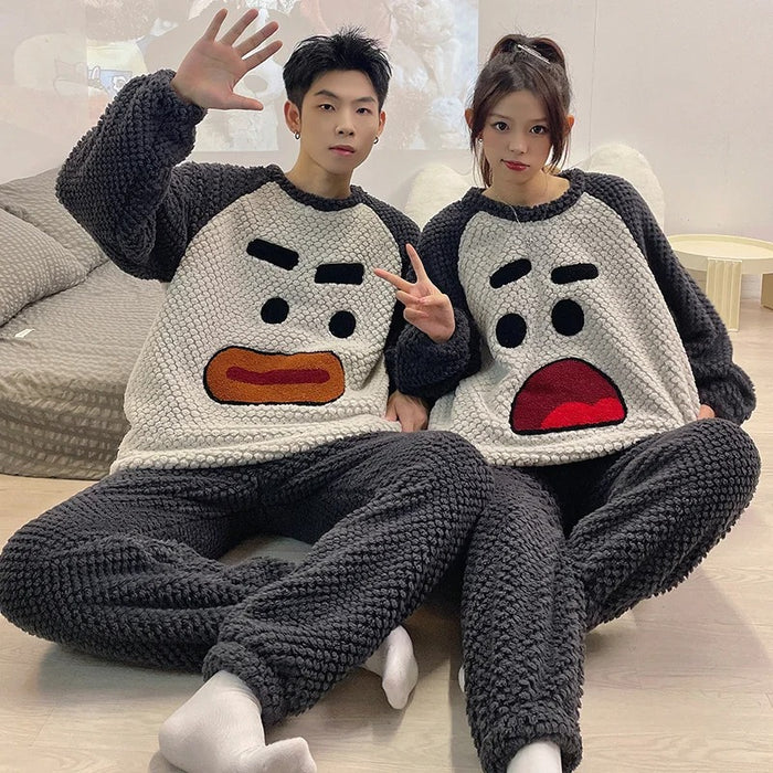 Couple Pajama Matching Fleece Set