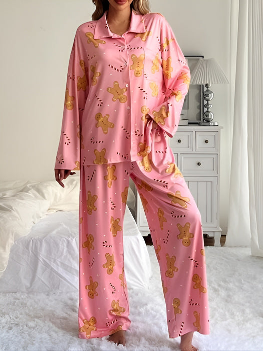 Cozy And Comfy Fit Printed Long Sleeve Pajama Set