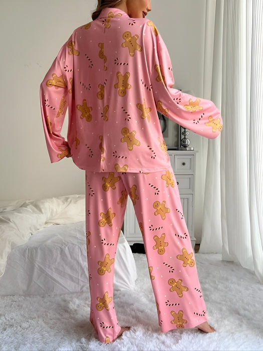 Cozy And Comfy Fit Printed Long Sleeve Pajama Set