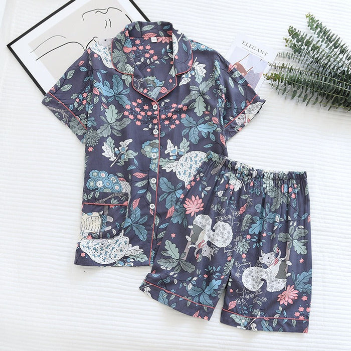 Short-Sleeved Shorts Floral