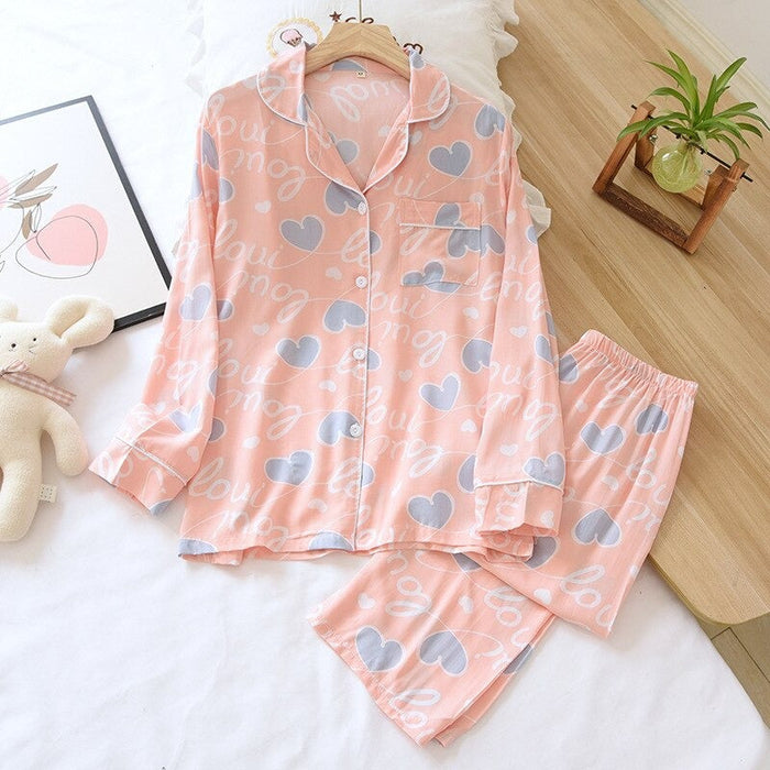 Long-Sleeved Sleepwear Suit