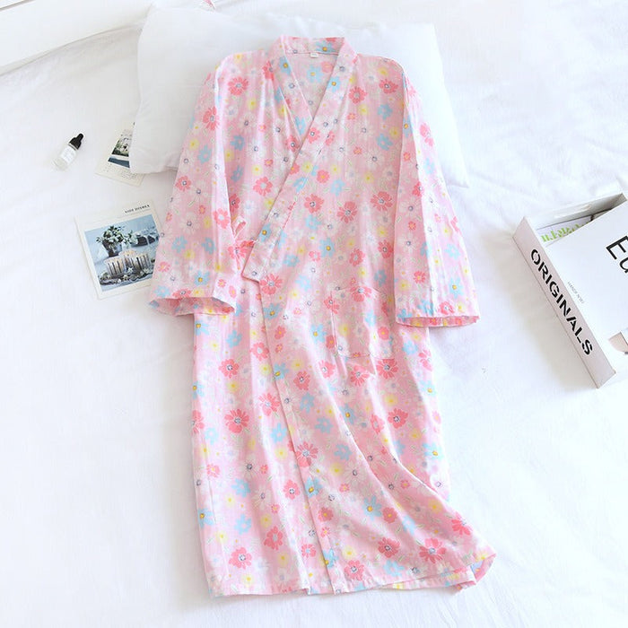 Women Spring And Summer Soft Bathrobe