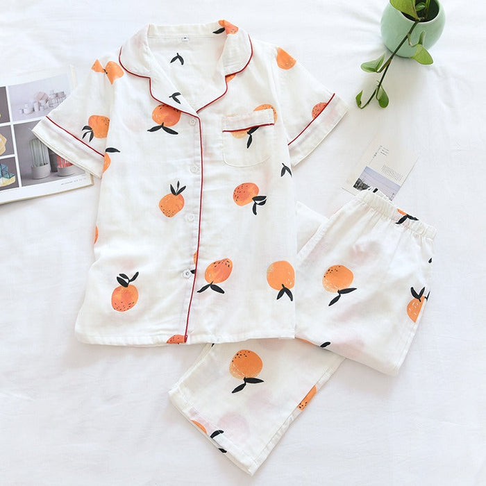 Spring Ladies Pajamas Short-Sleeved