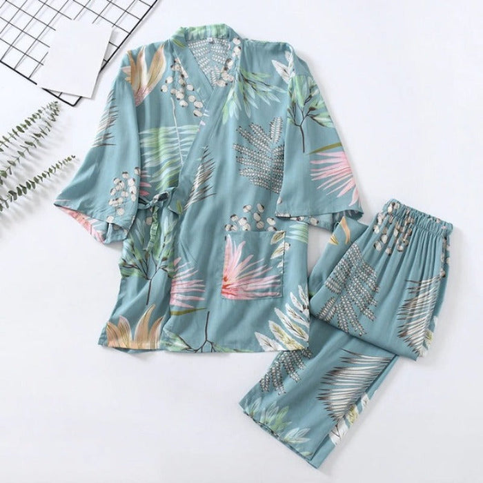 Japanese-Style Two-Piece Pajamas Set