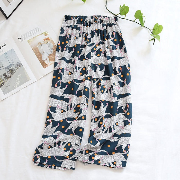 Woman Floral Home Pants Bottoms