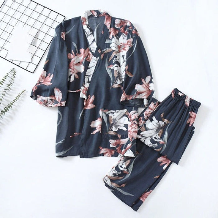 Japanese-Style Two-Piece Pajamas Set