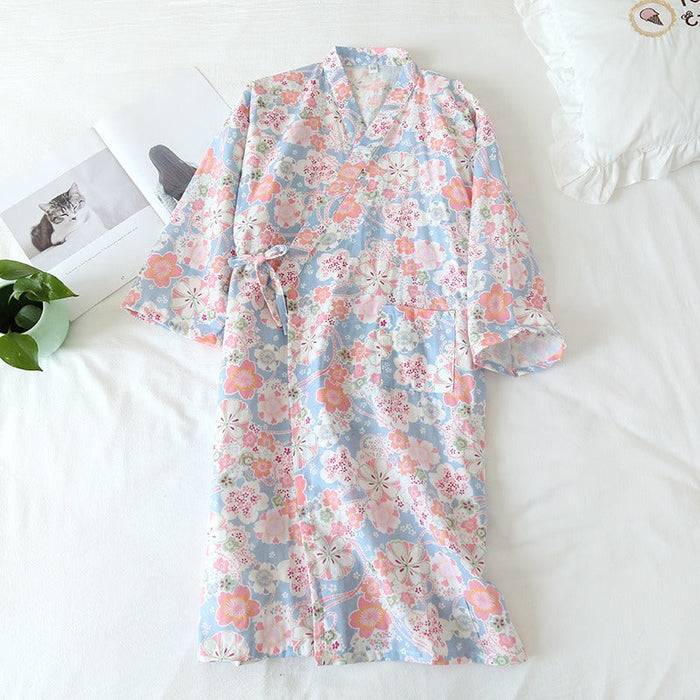 Women Spring And Summer Soft Bathrobe