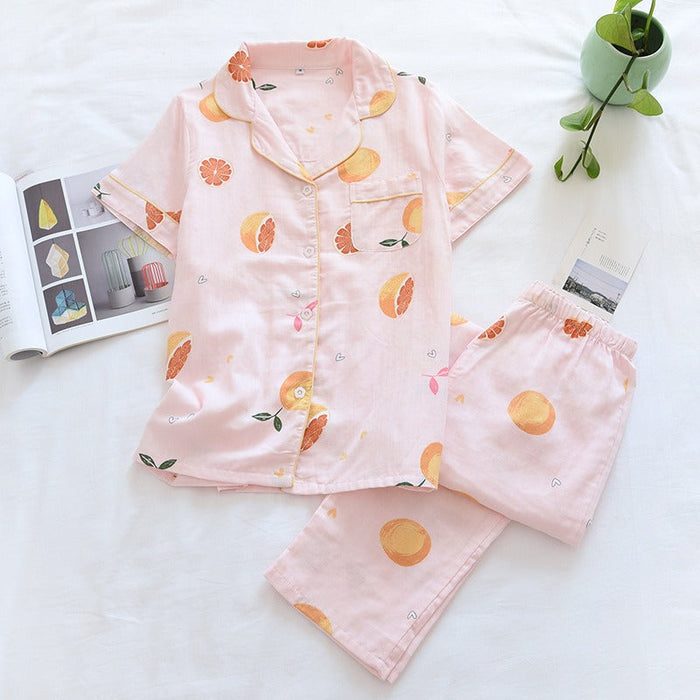 Spring Ladies Pajamas Short-Sleeved