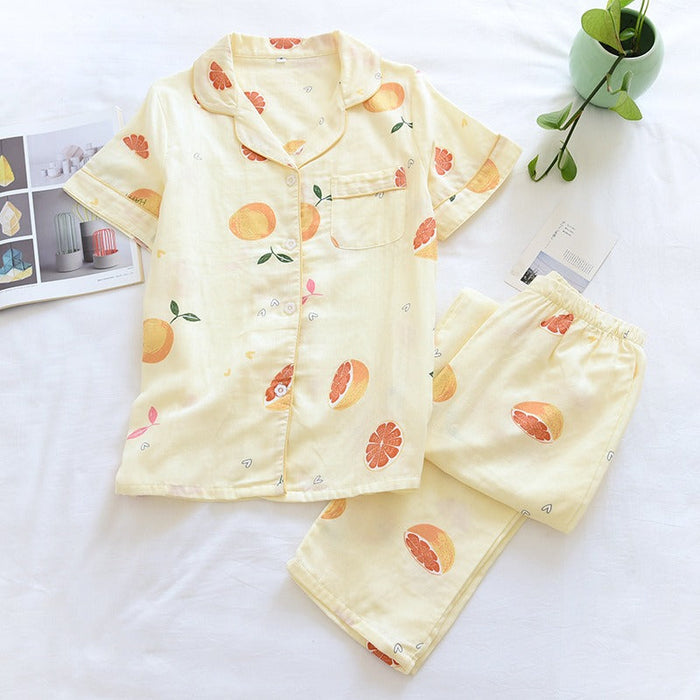 Spring Ladies Pajamas Short-Sleeved