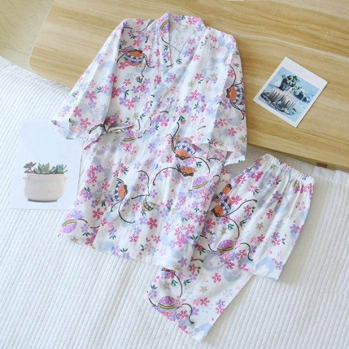 Japanese-Style Two-Piece Casual Pajamas