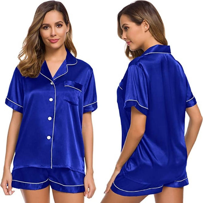 Womens Silk Satin Set Two-Piece Sleepwear