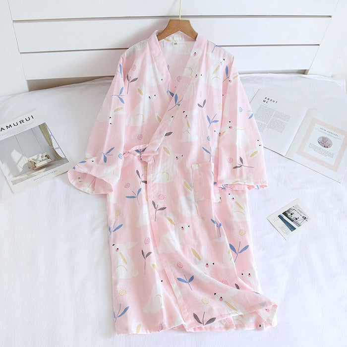 Women Nightgown Thin Bathrobe