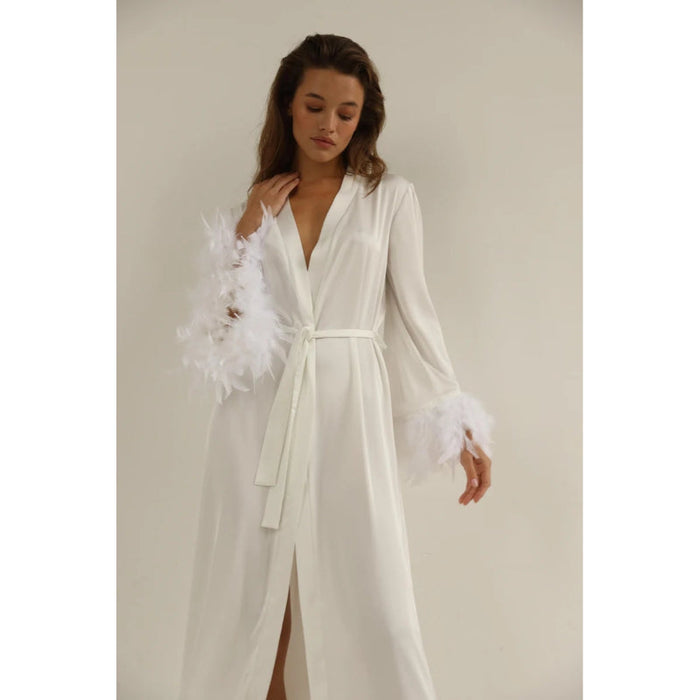 Dressing Gown Sheer Robe With Feather