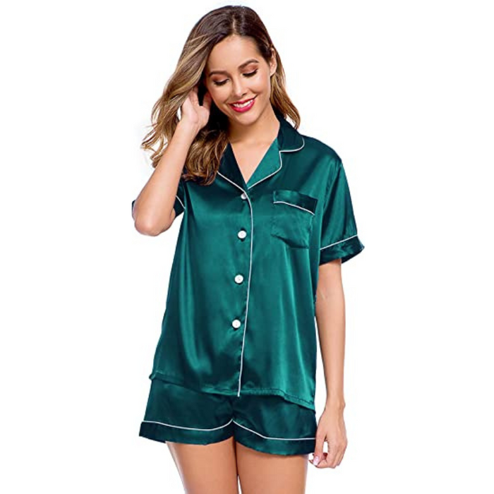 Women's Silk Short Sleeve Pajama Set