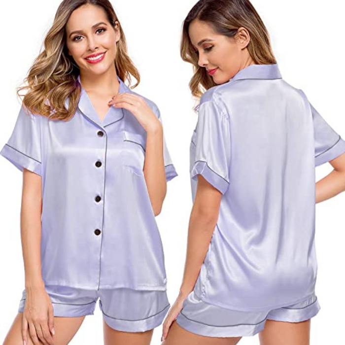 Women's Silk Short Sleeve Pajama Set