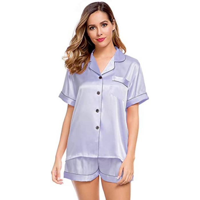 Women's Silk Short Sleeve Pajama Set