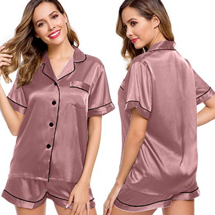 Women's Silk Short Sleeve Pajama Set